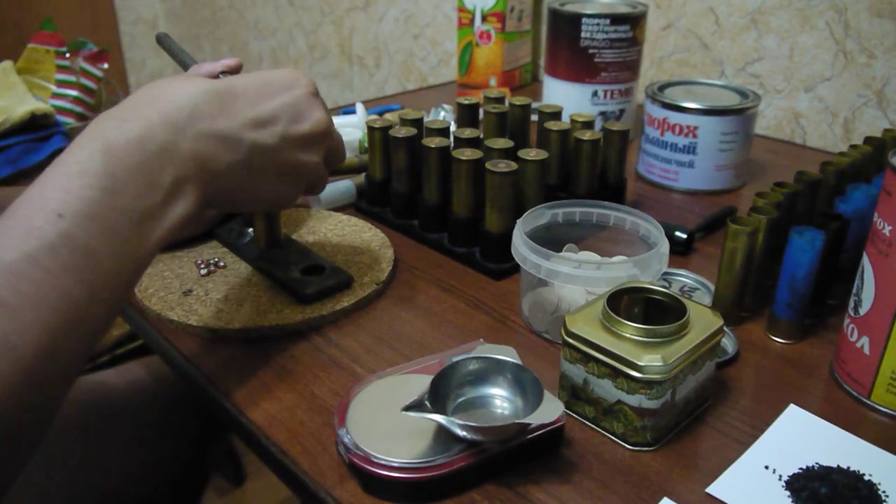 Снаряжение патронов в латунную гильзу 12 калибра