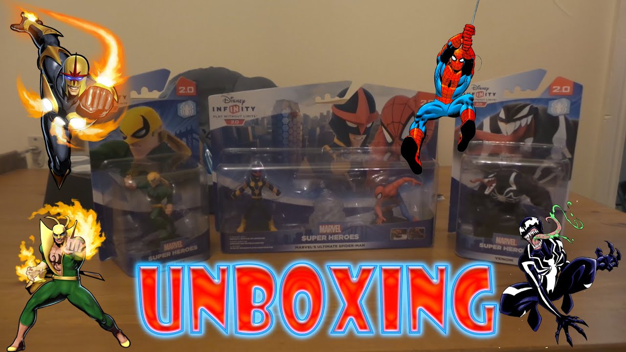 Disney Infinity 2.0 Marvel Super Heroes: UNBOXING SPIDERMAN playset, with NOVA, VENOM and IRON FIST