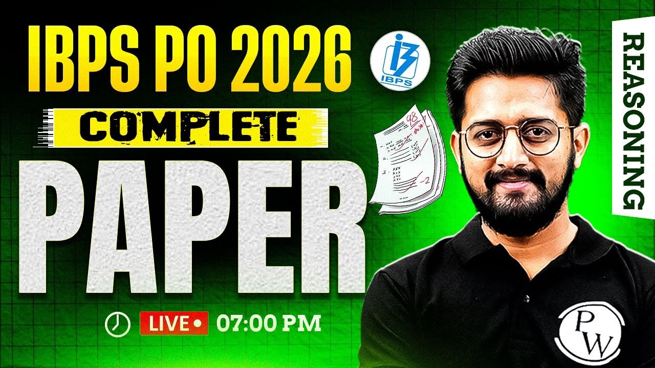 IBPS PO Reasoning 2026 | Complete Paper | IBPS PO Reasoning Paper | by Sachin Sir