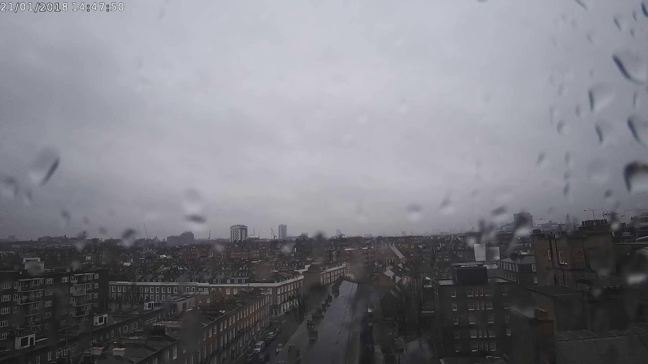 London snow due to warm front (timelapse)