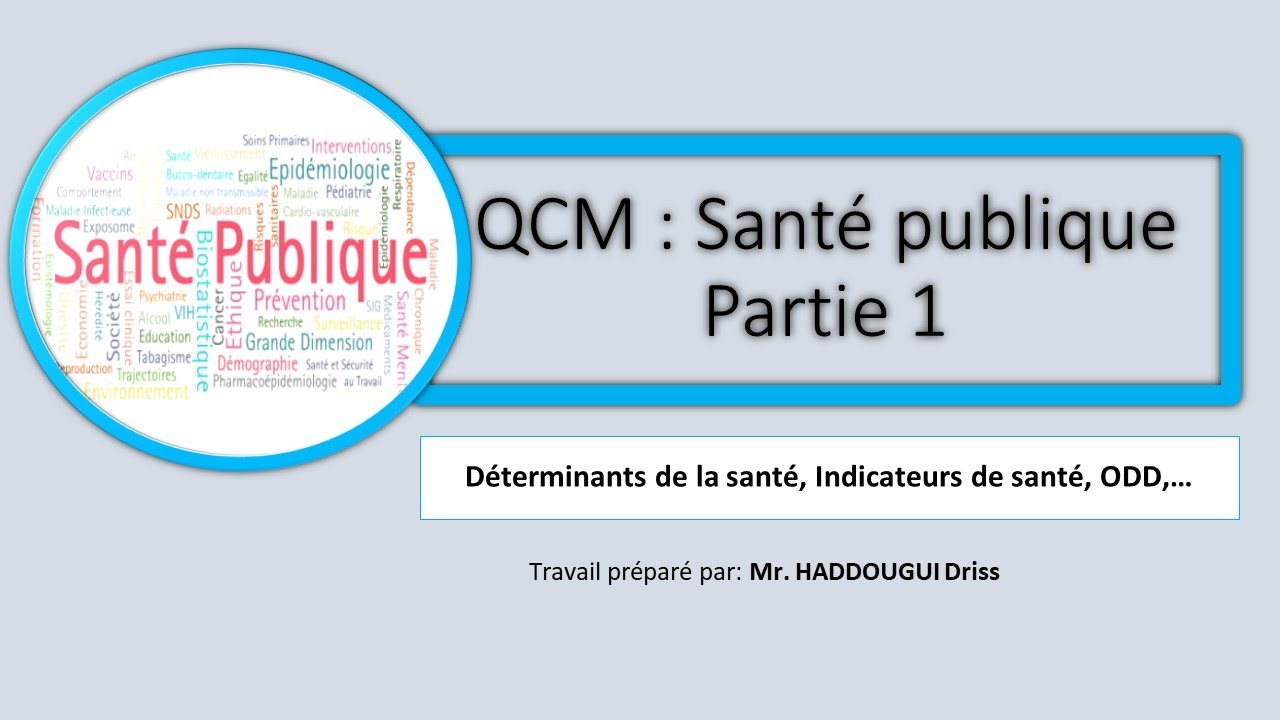 QCM : Santé publiquePartie 1 Déterminants de la santé, Indicateurs de santé, ODD,…