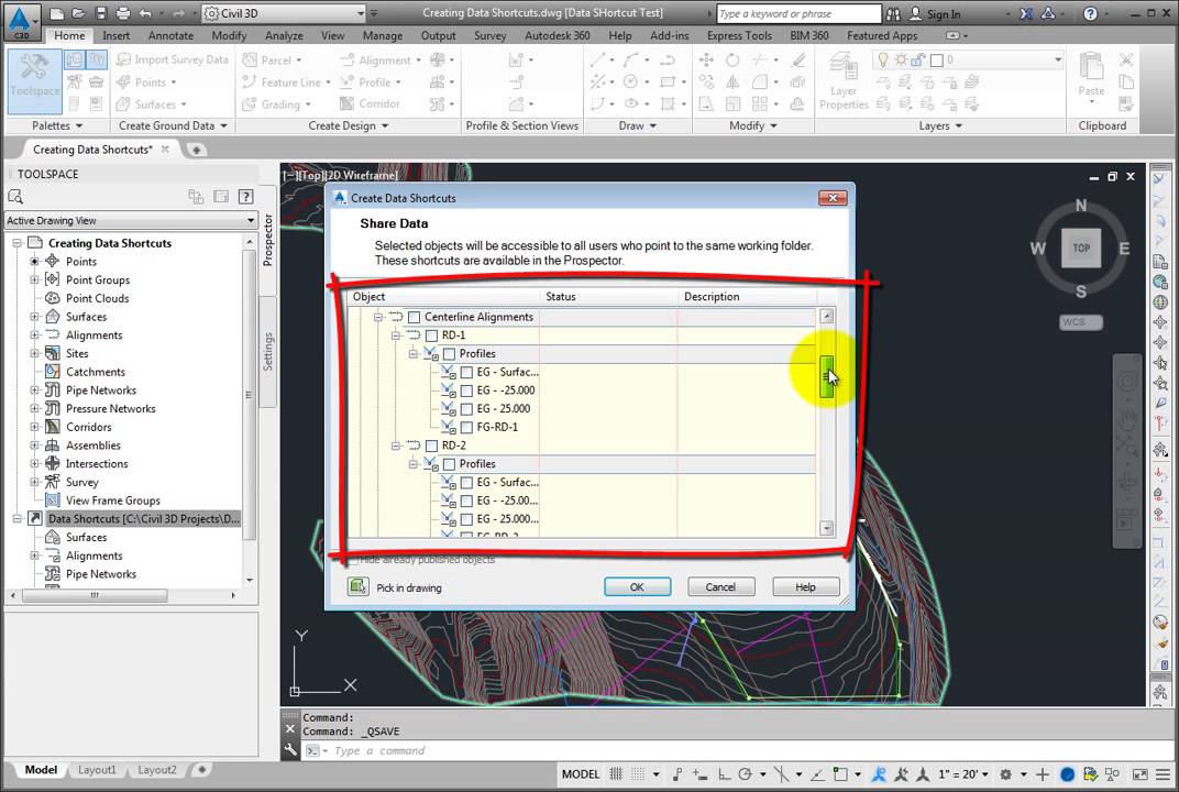 Creating Data Shortcuts
