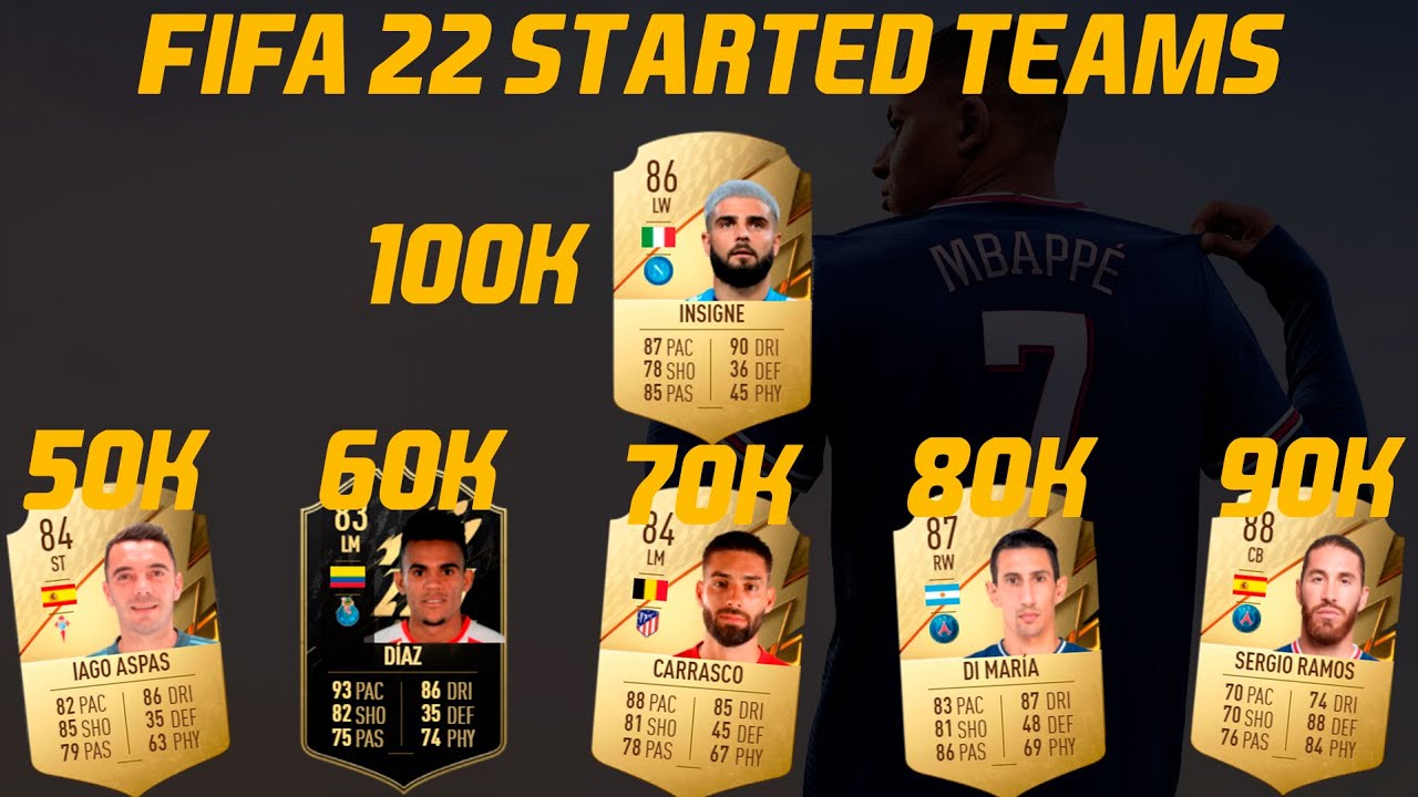 FIFA 22 BEST STARTED TEAMS! FIFA 22 50K 60K 70K 80K 90K 100K SQUAD BUILDER WITH AI! #5