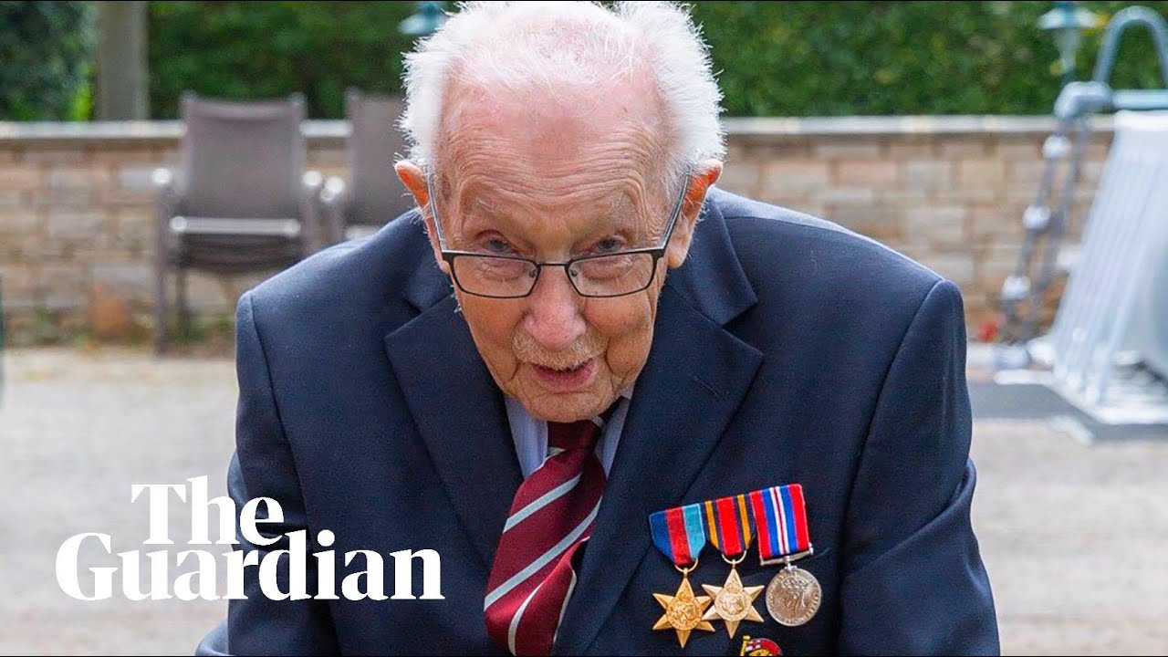 99-year-old war veteran raises millions for NHS by walking lengths of garden