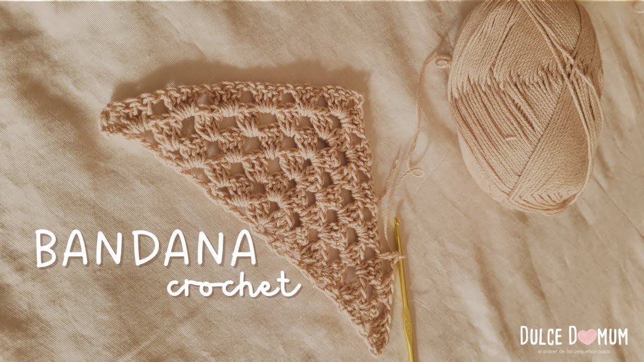 C&oacute;mo tejer una bandana o tri&aacute;ngulo al crochet. (pareo, cuellito, chal, pollera, granny) mujer o ni&ntilde;a