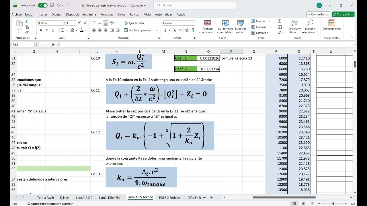 CLASE 1,EJ  Modelo de Nash final y laminacíón 3   Excel