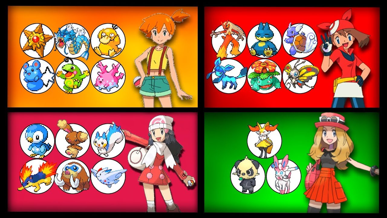 Every Pokemon owned by Every Pokegirl in Pokemon (Misty to Lillie)