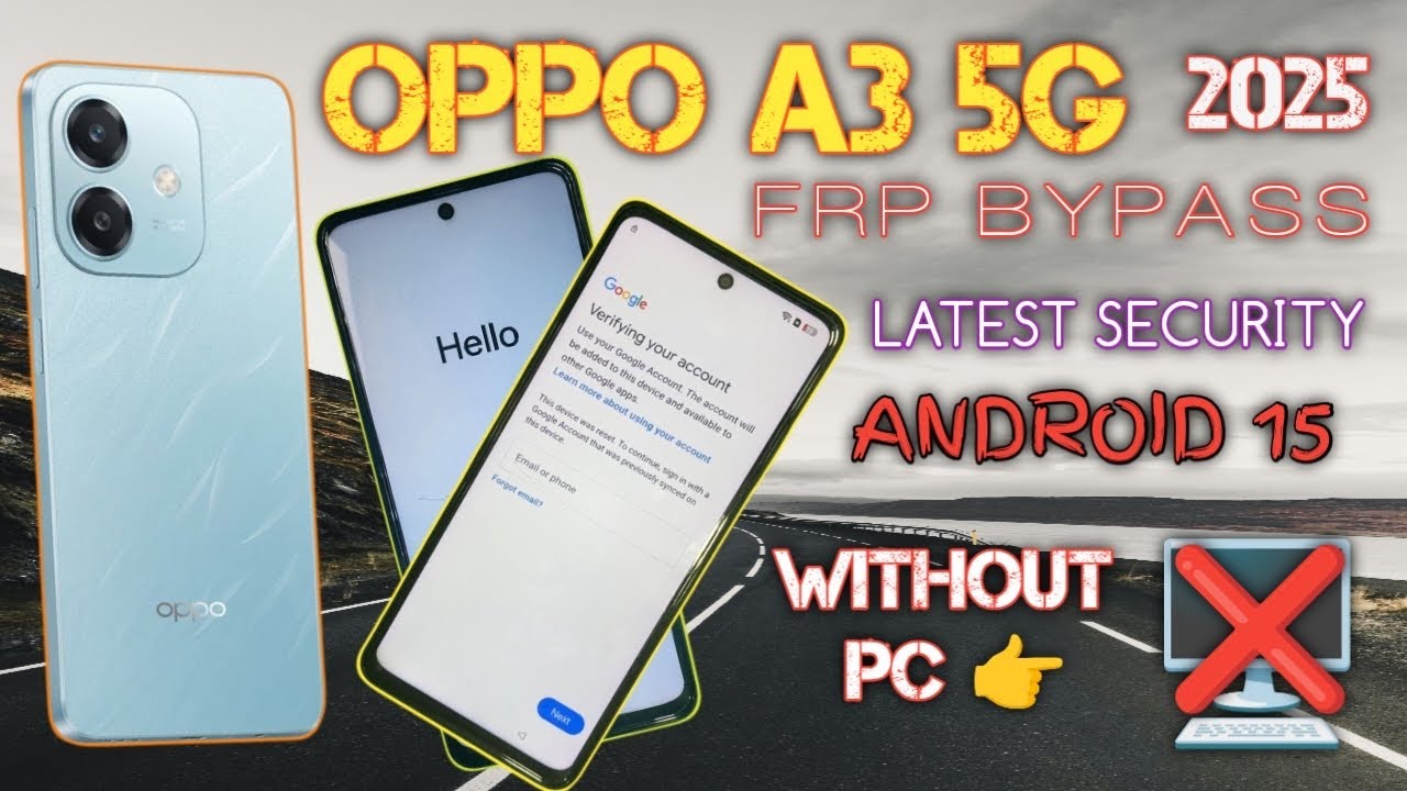 Oppo A3 5G Frp Bypass!Latest Security Android 15/14 Without Pc!Google Account Bypass