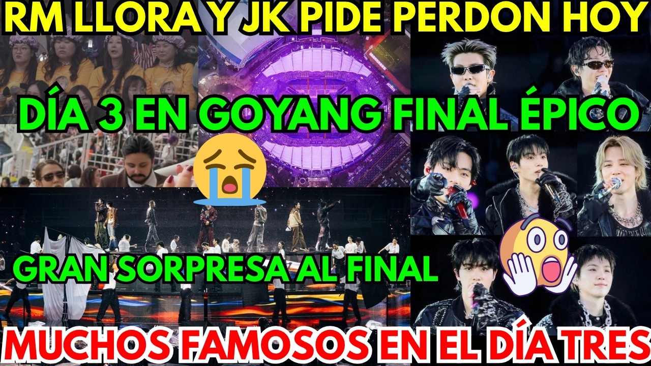 D&Iacute;A 3 EN GOYANG RM LLORA CON ARMY Y JUNGKOOK SE DISCULPA😭MUCHOS FAMOSOS Y FINAL SORPRENDENTE😱