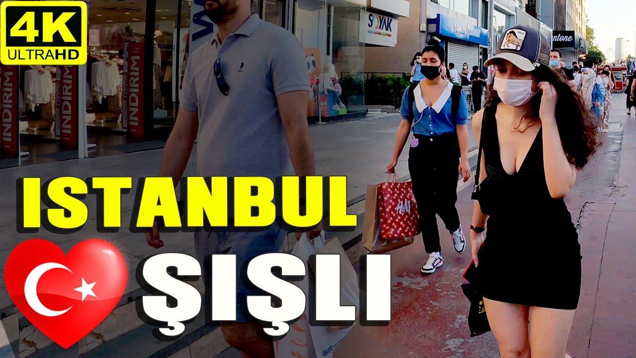 Istanbul Walk in ŞIŞLİ MECIDIYEKÖY| Walking Tour |9 July 2021|4k UHD 60fps