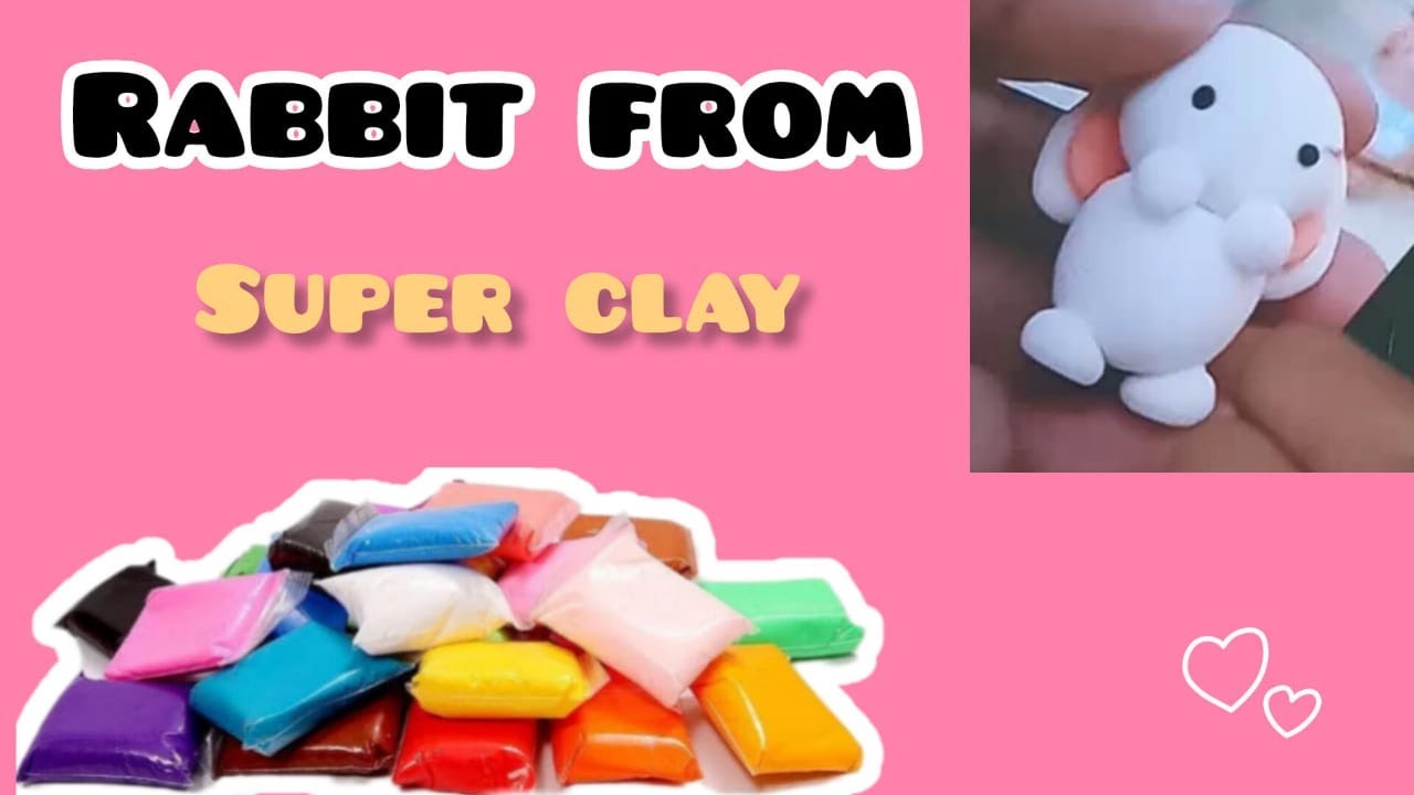 Cute rabbit from super clay 😱 | #clayart #diy |