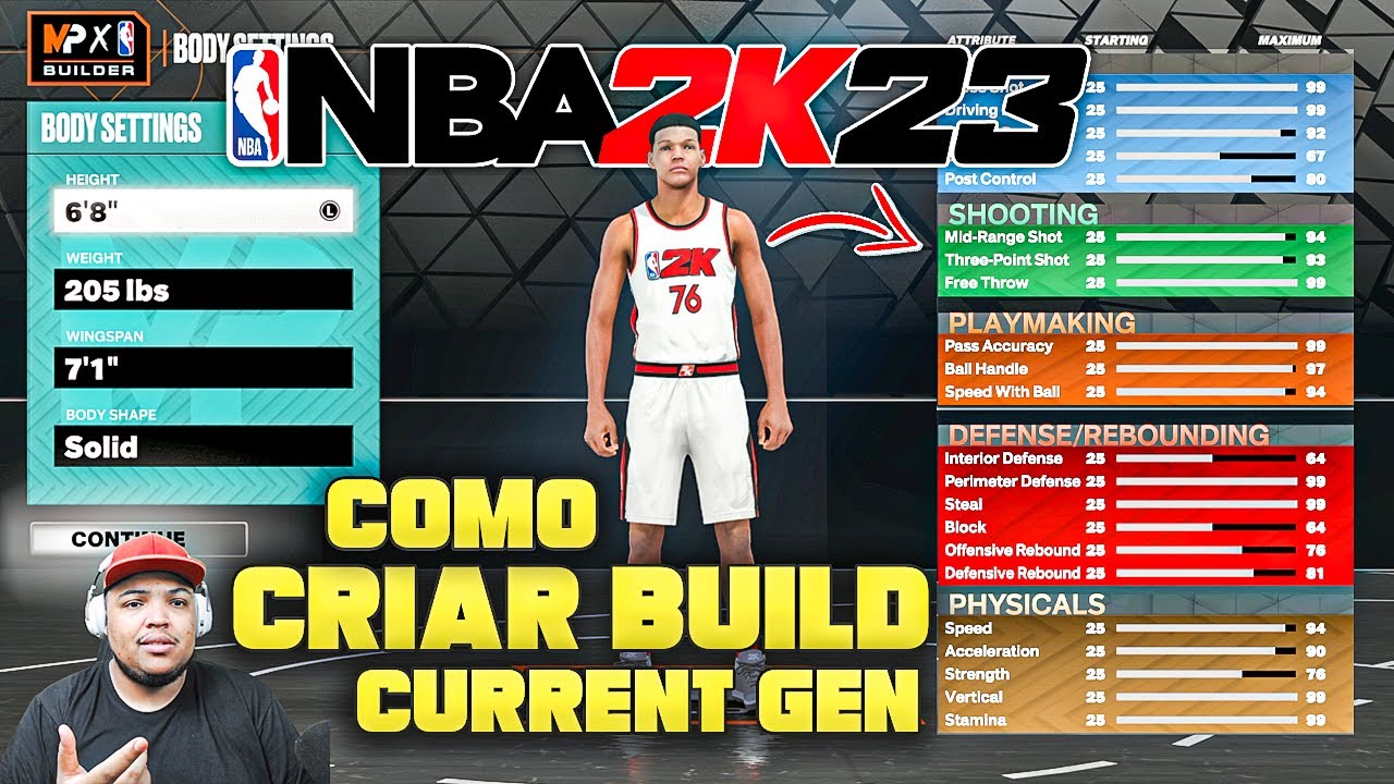 COMO CRIAR BUILD NO NBA 2K23 DA CURRENT GEN (PS4, PC E XBOX)