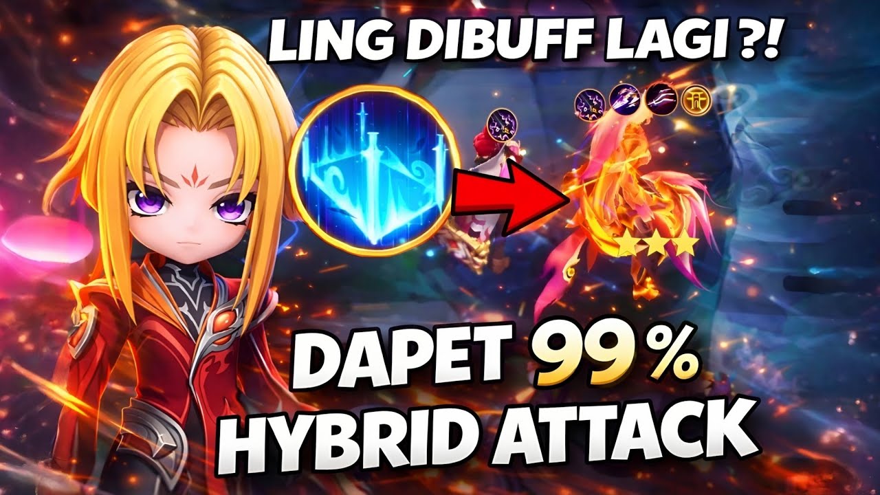 99% HYBRID ATTACK?! 🔥Commander Ling Dibuff & Jadi Paling SAKIT di Magic Chess!