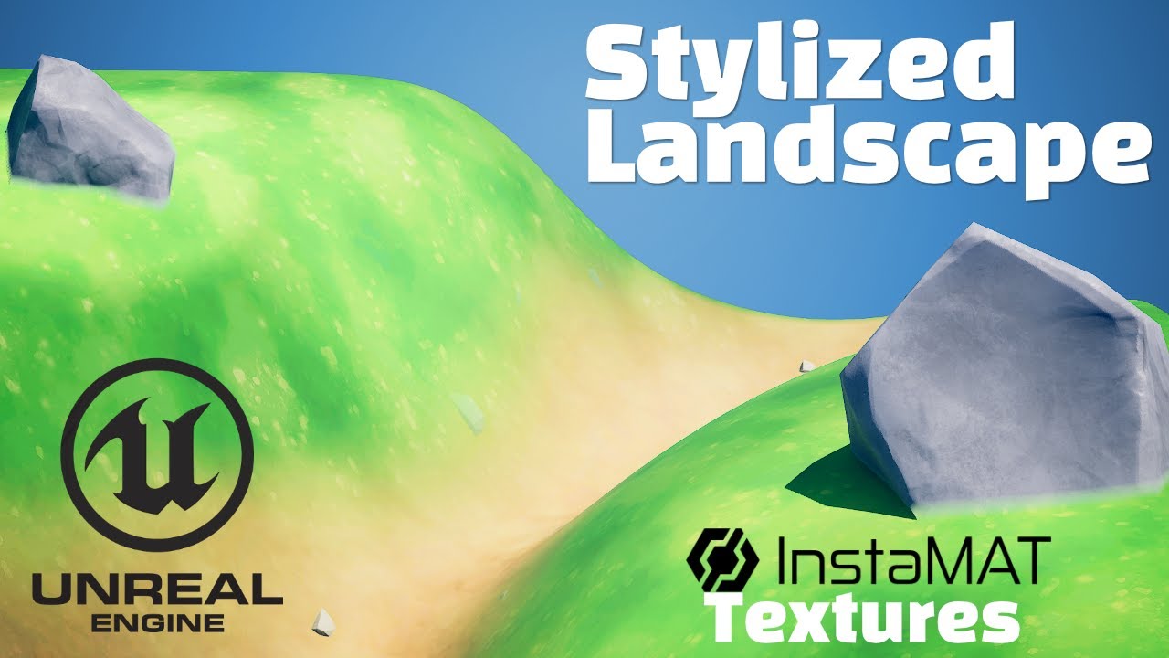 Stylized Landscape using layer blending in Unreal Engine