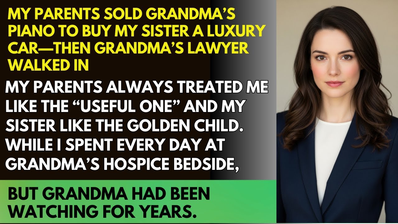 My Parents Sold Grandma’s Piano to Buy My Sister a Luxury Car—Then Grandma’s Lawyer Walked In