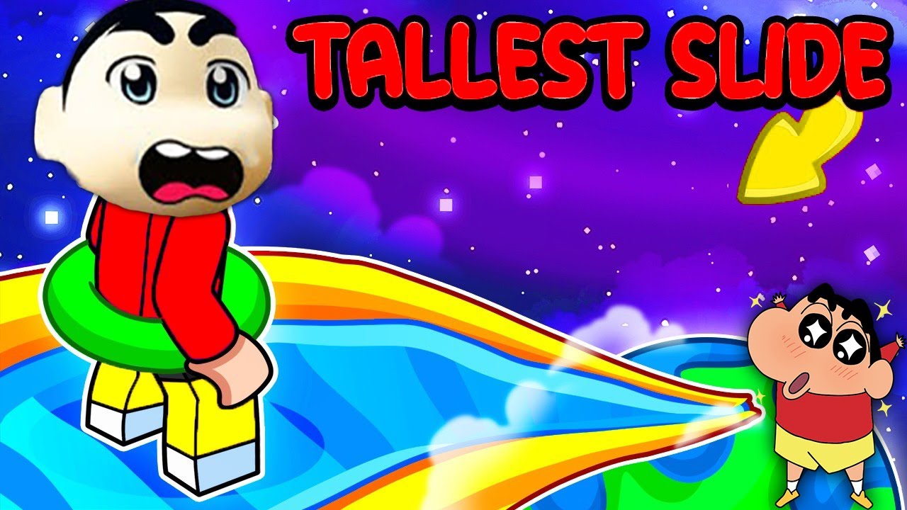 SHINCHAN Tried the LONGEST WATER SLIDE in Roblox with CHOP