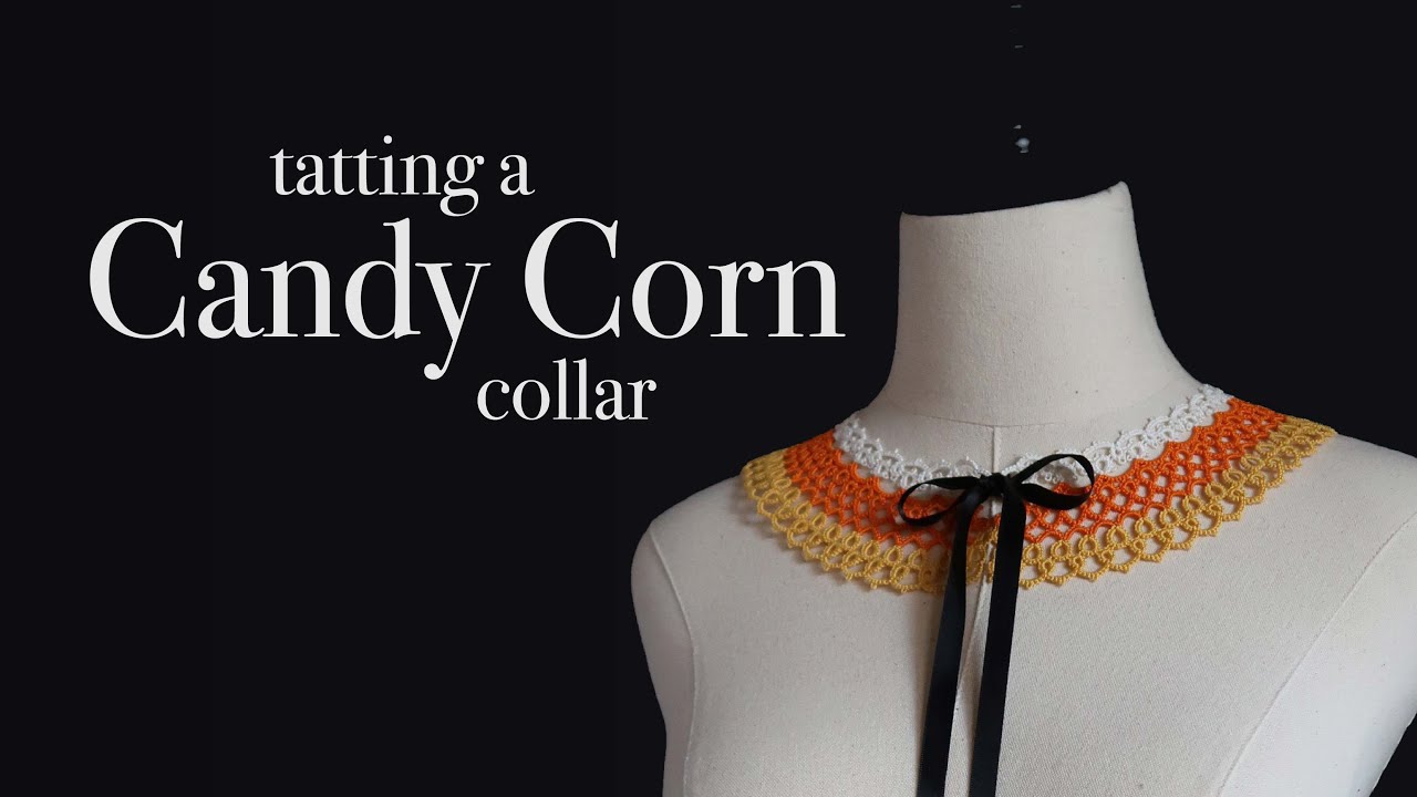 Shuttle Tatting ASMR: Candy Corn Collar