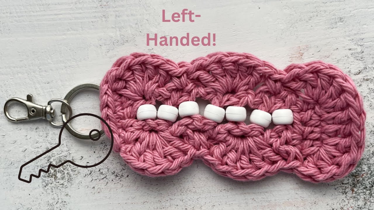 Left Handed Crochet Fidget Keychain for Adults