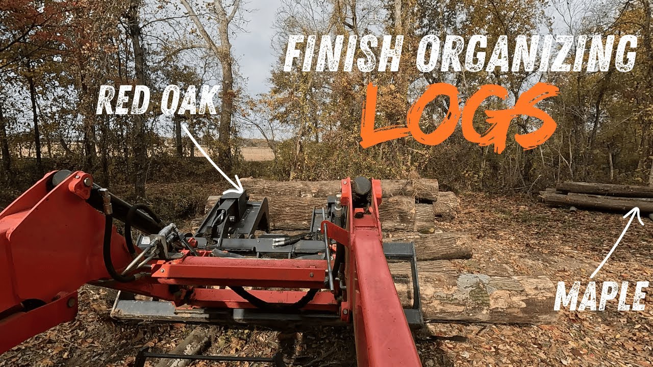 Завершение организации склада бревен Kubota M62