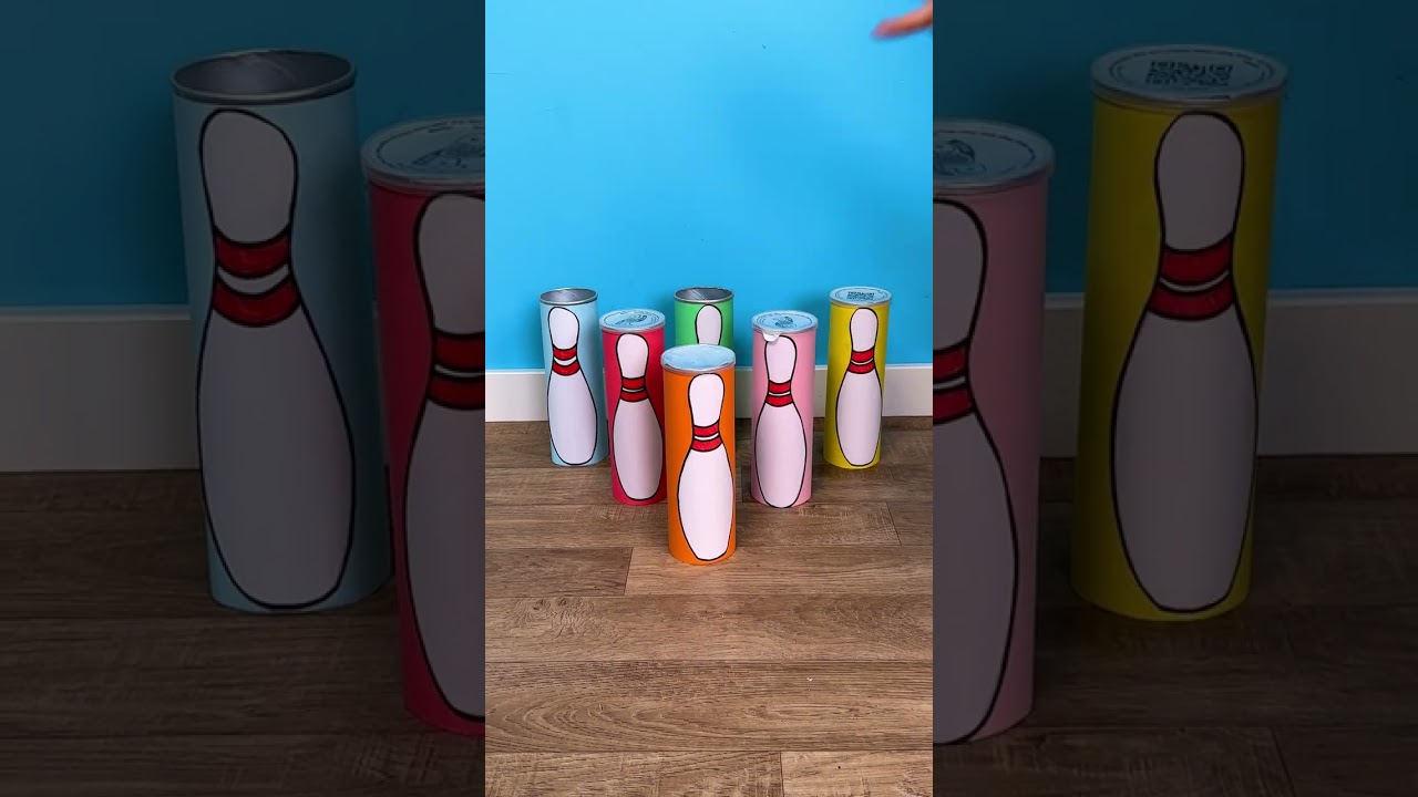 👩 Mom, Let&rsquo;s Make a BOWLING GAME While Reusing CHIP CANS Together! 🎳🧒 #fun