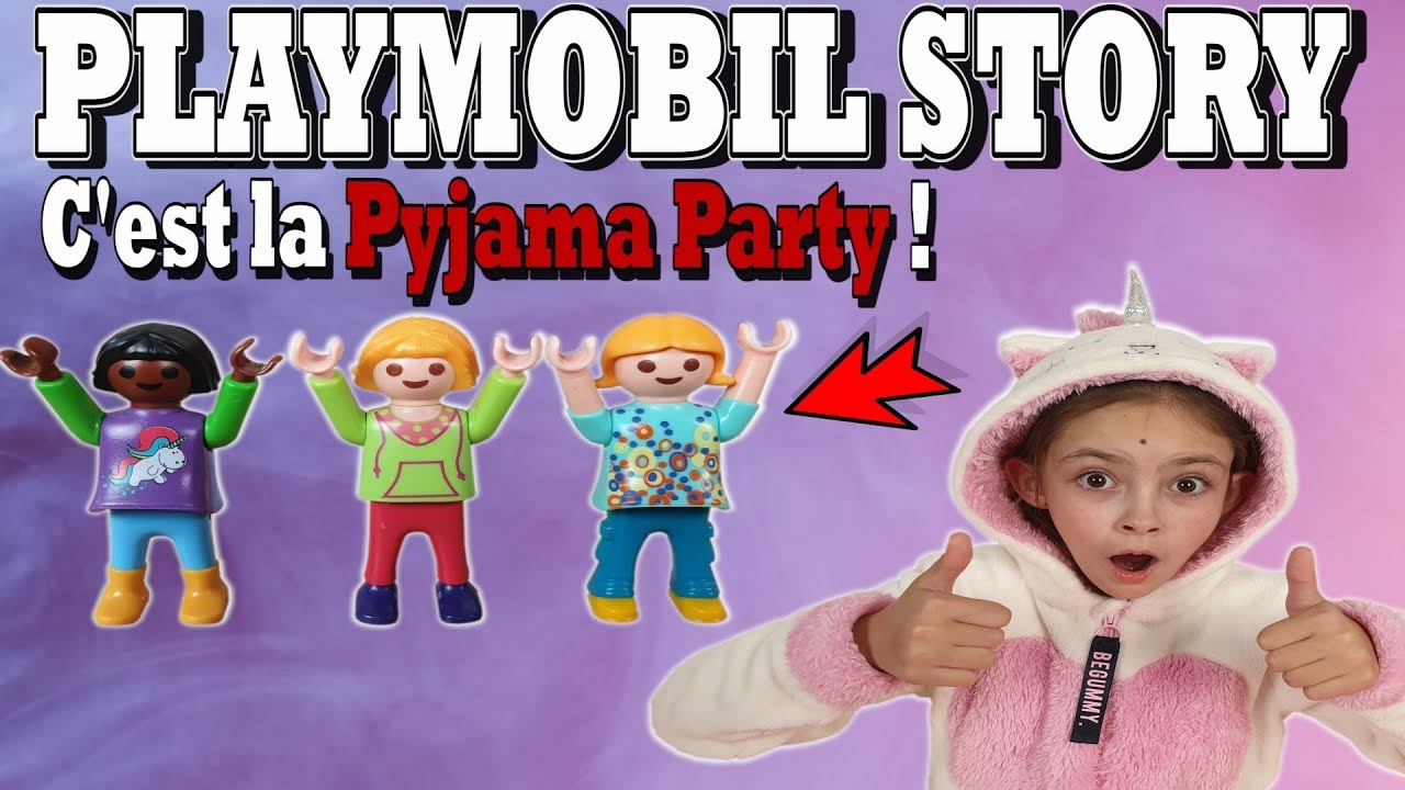 PLAYMOBIL STORY : Chloé invite deux copines à la maison, Pyjama Party !