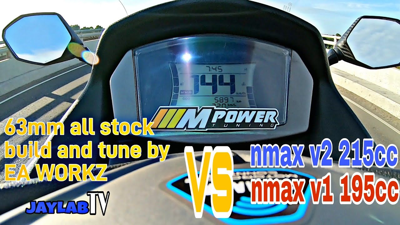 NMAX V2 63MM ALLSTOCK EA WORKZ VS V2 NMAX 215 CC SIERRA SPEEDTECH VS NMAX V1 195CC PIPOY WORKZ