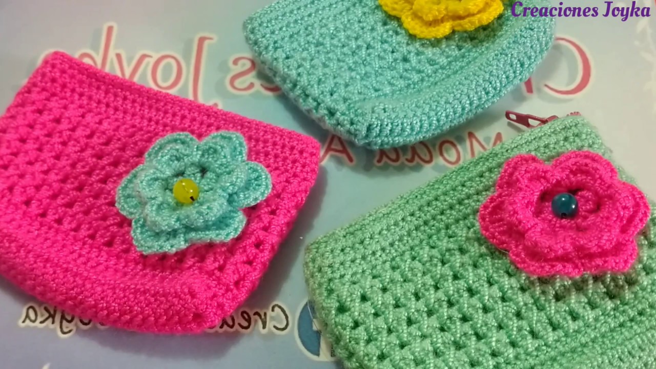 Monederos tejidos para negocio versión zurdos.(Modelo #1)