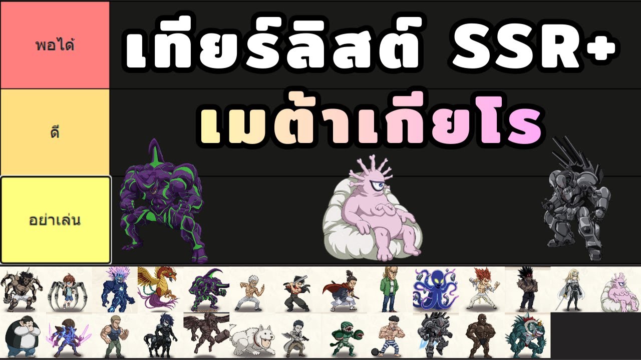 Tierlist SSR+ ในเมต้าเกียโร UR ตัวไหนรอดบ้าง! (ลงใหม่)| One Punch Man : The strongest