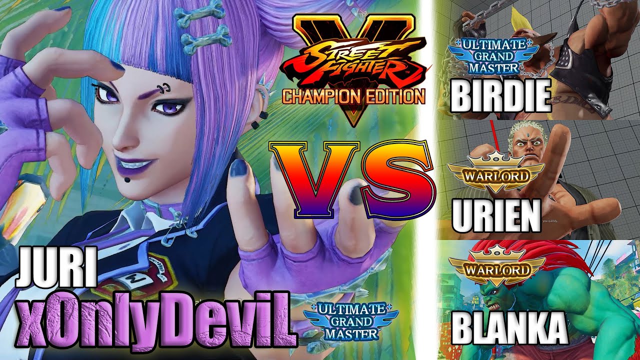 SFV CE 👊🏻 xOnlyDeviL (Juri) vs dd-younghou (Birdie) & Edergui (Urien) &  The Griffon Mask (Blanka)