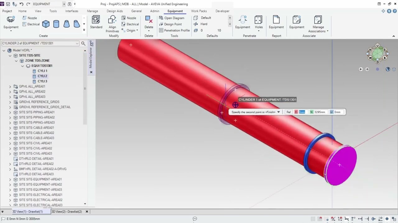 AVEVA Unified Engineering (E3D 4.0) – Модель, часть 2: Основы моделирования оборудования и исполь...
