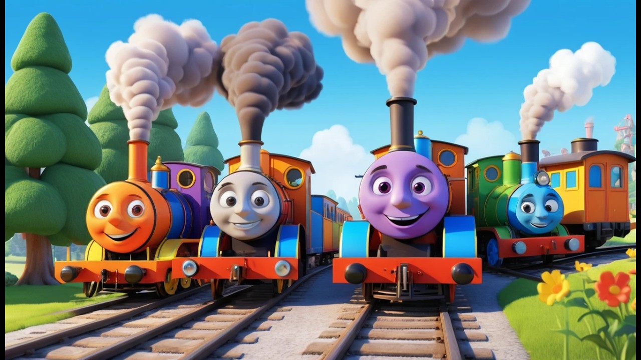 Seis Pequeños Trenes Chug Chug Chug | Canción de Trenes y Números para Niños