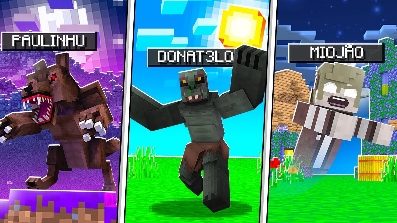 MINECRAFT MAS TEMOS AS RAÇAS DIFERENTES DE MONSTROS !