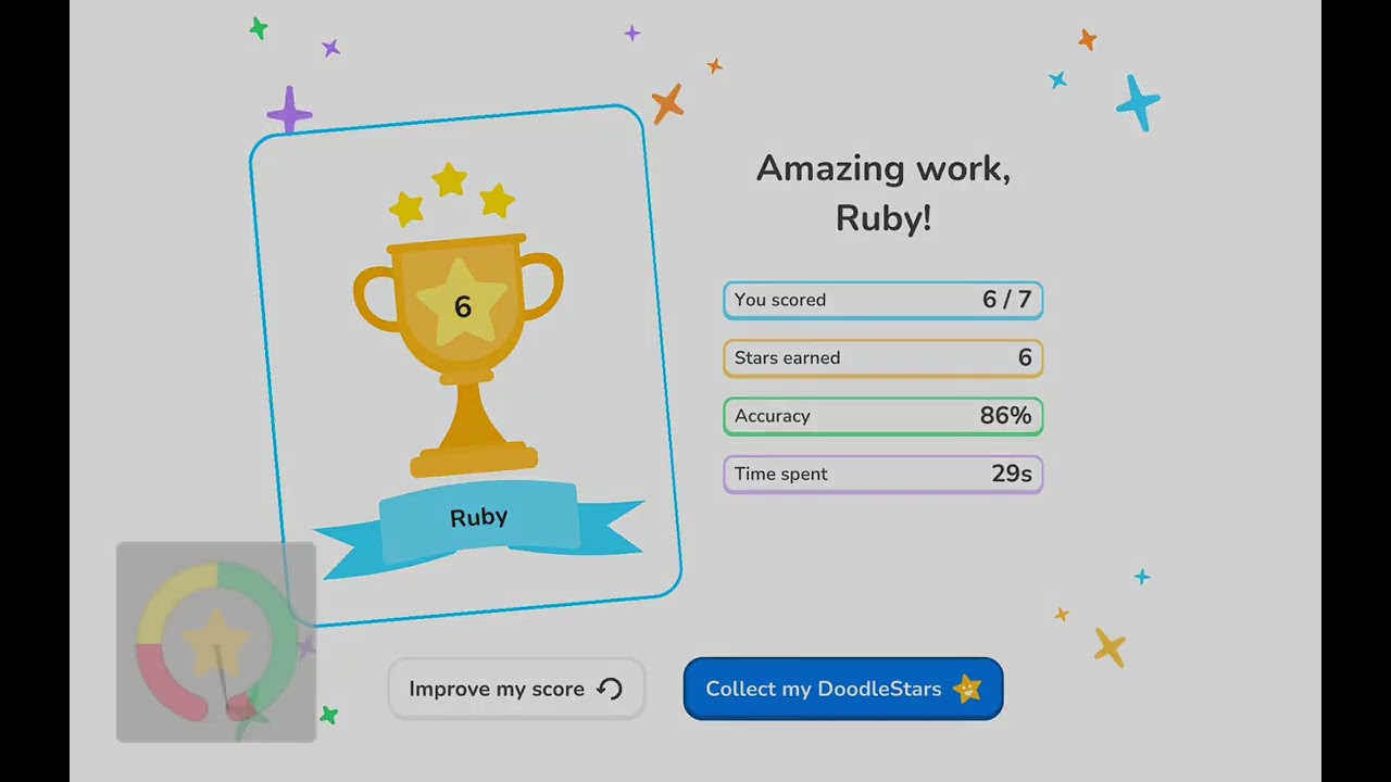 Playing  Doodle Maths (the questions were easy)