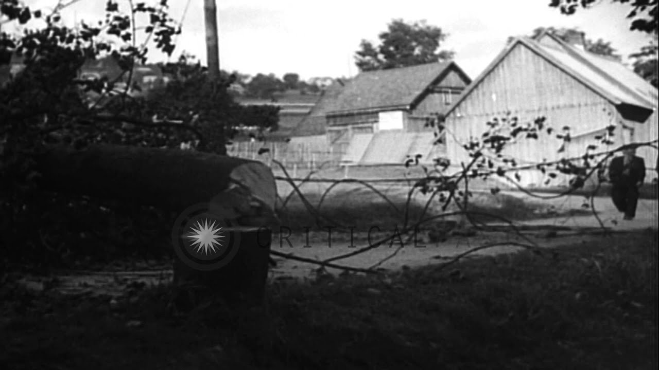 Refugees cross over from Sudetenland to Germany due to threat of invasion. HD Stock Footage