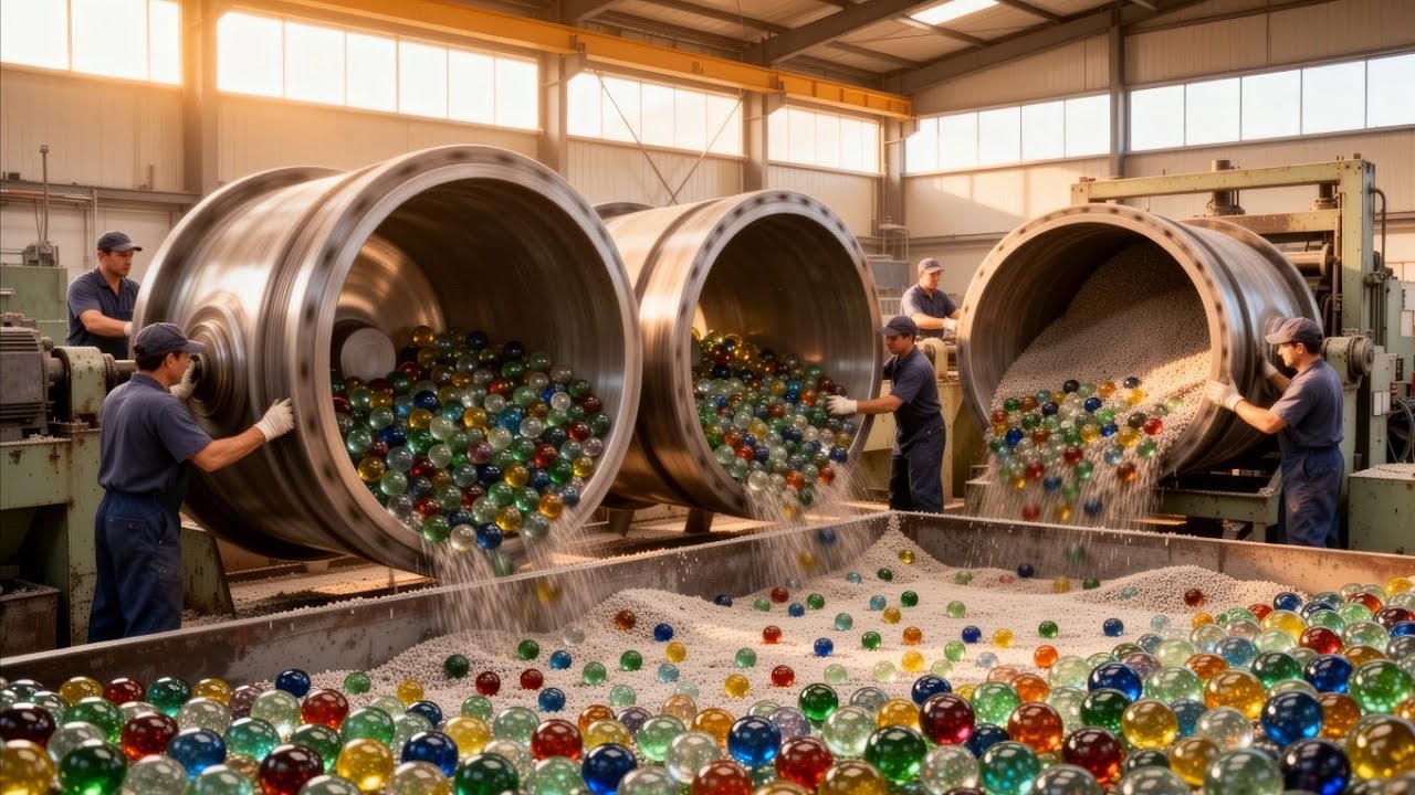 How Glass Marbles Are Made | Millions of Perfect Marble Balls in a Factory | Satisfyin Ai Process |