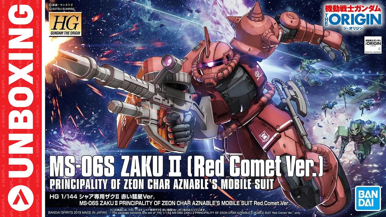 HG Zaku 2 Red Comet Gunpla Unboxing | HG The Origins Zaku 2 Red Comet Version Unboxing