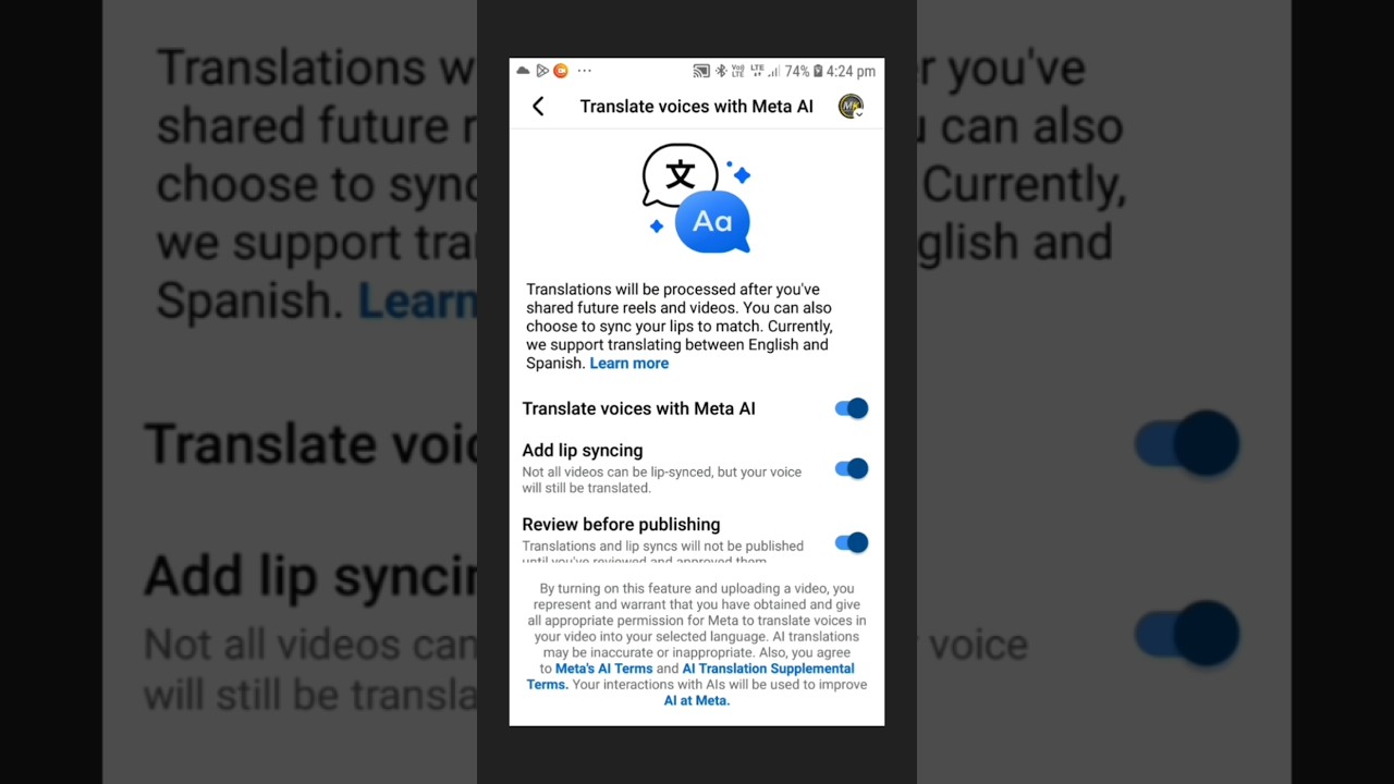 translate your voice with meta ai facebook !