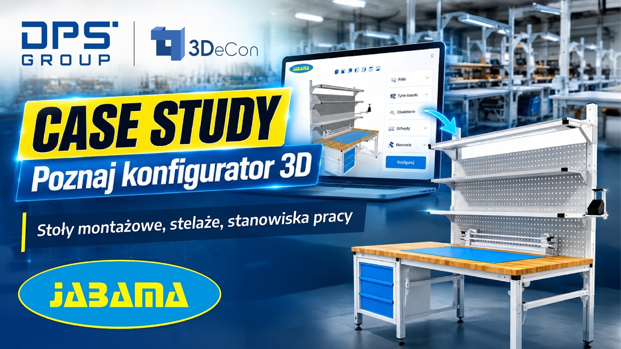 Konfigurator 3D w sprzedaży stoł&oacute;w i stanowisk pracy | JABAMA &times; 3DeCon