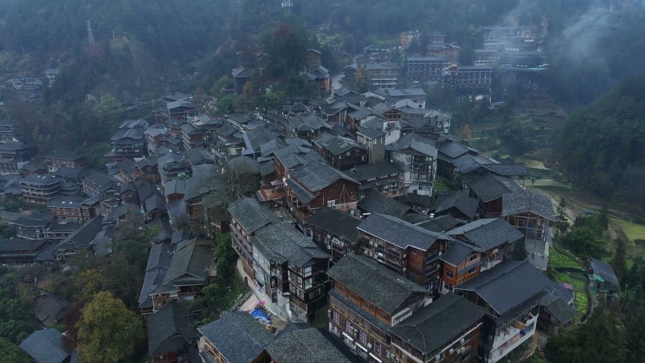 4K 航拍西江千户苗寨