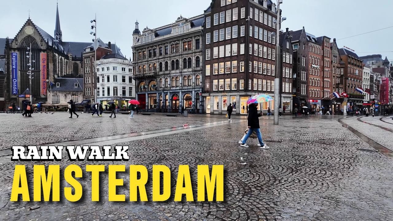 🌧Rainy Day Walk Through Amsterdam's Charming Streets