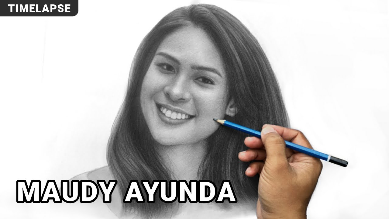 Menggambar Wajah Maudy Ayunda | Sketsa Pensil
