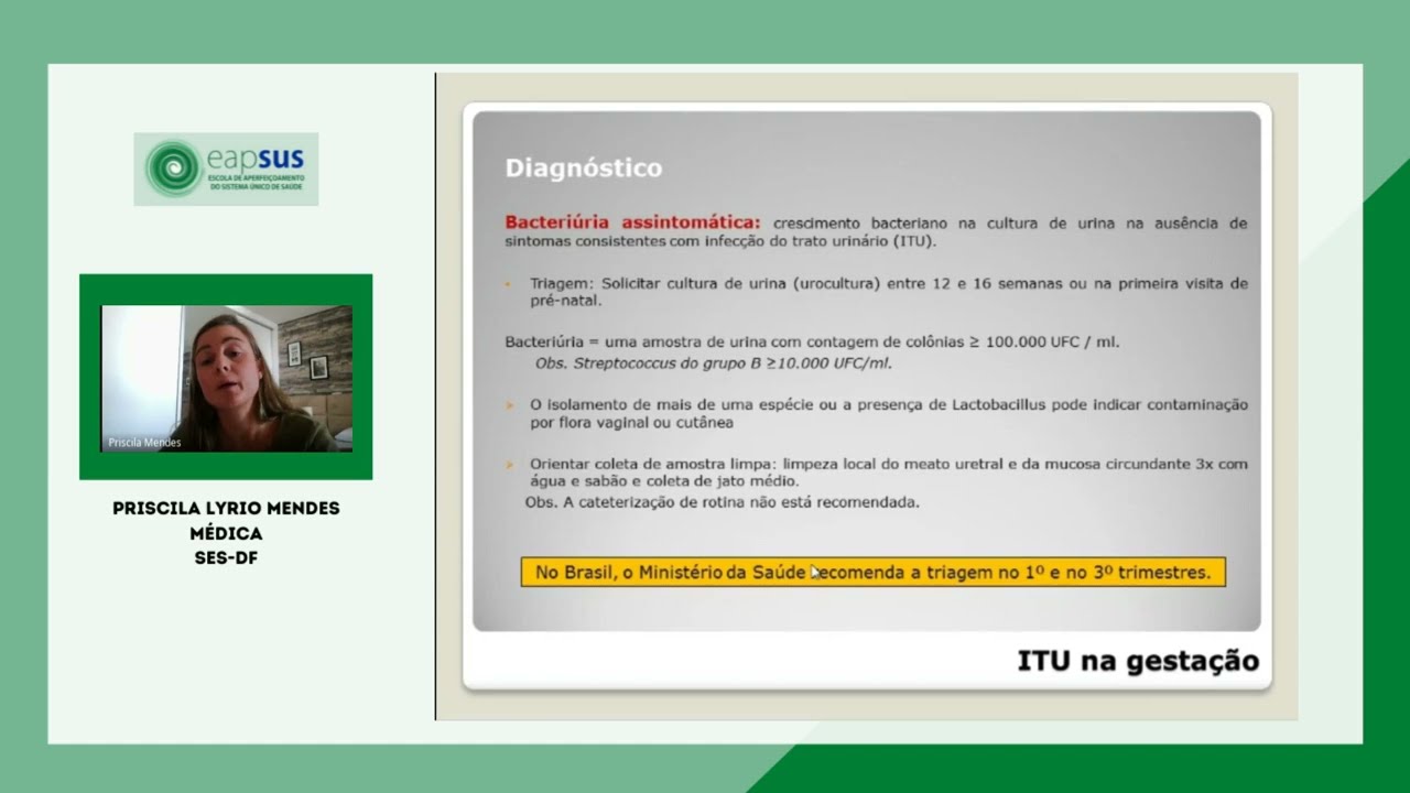 Diagnóstico, tratamento e acompanhamento de ITU na gestação