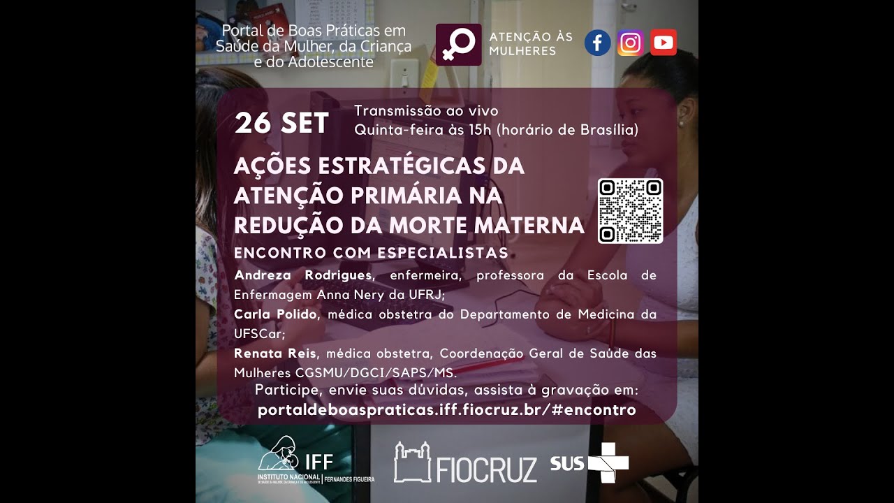 Encontro com Especialistas 26/09/2024 Ações Estratégicas da APS na Redução da Morte Materna