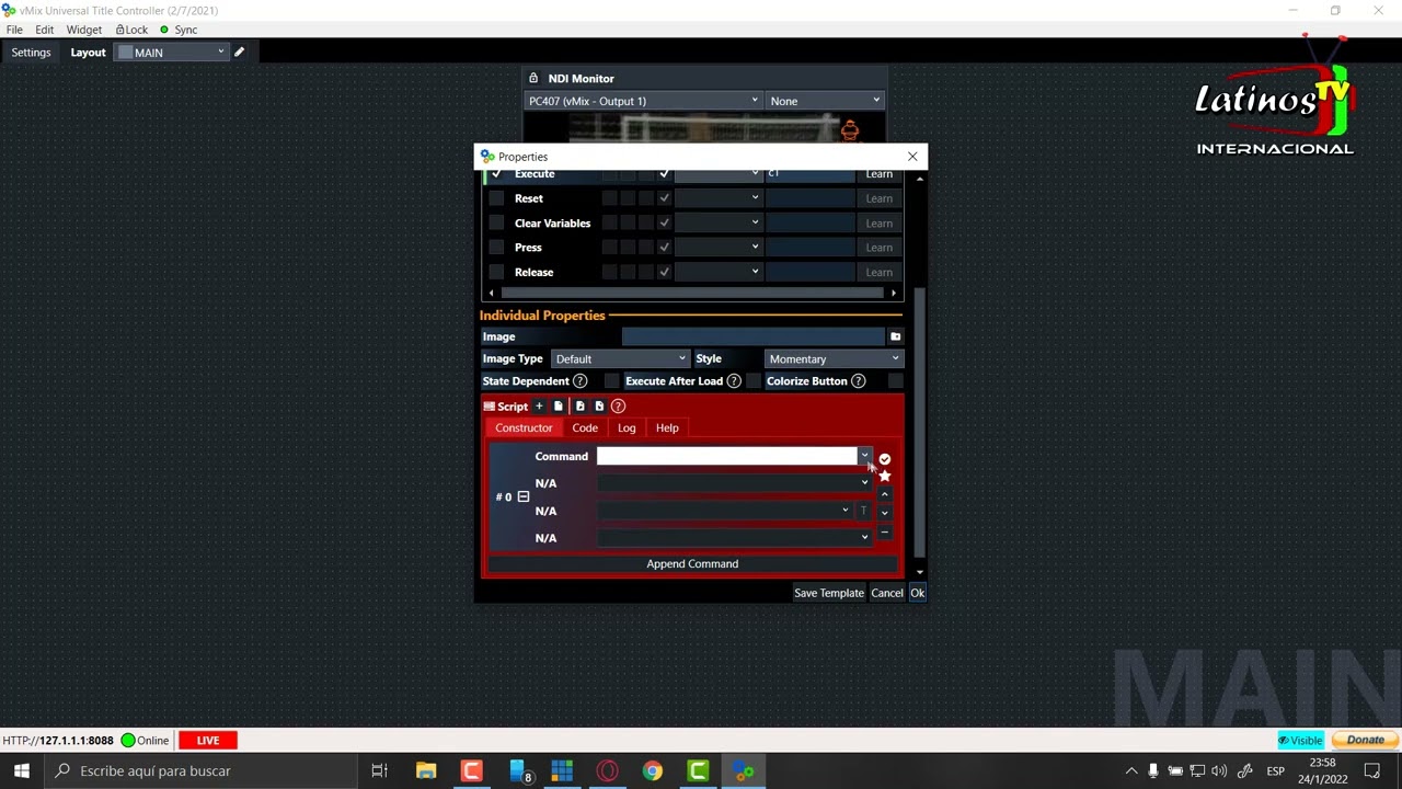 Configurar tanda de Comerciales en Vmix y UTC