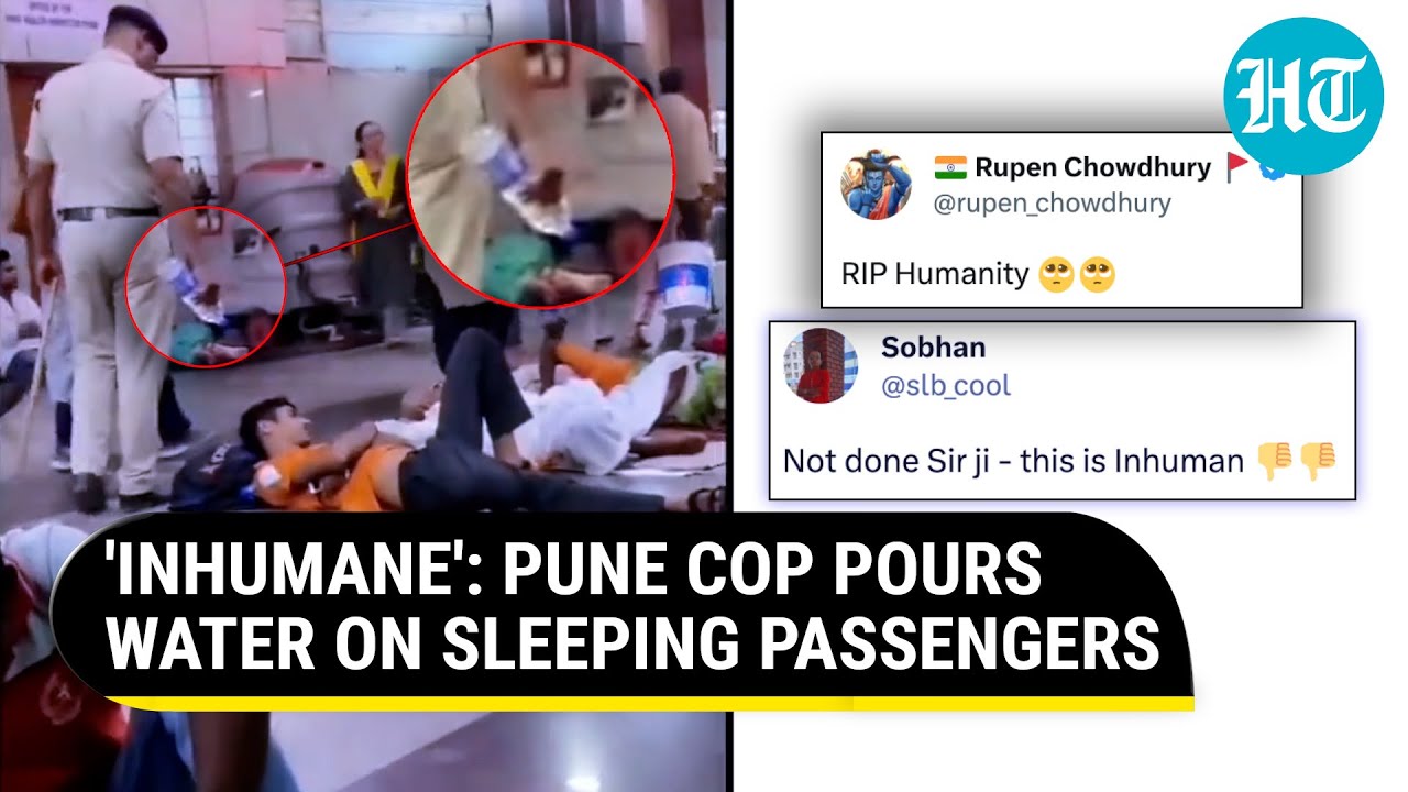 'RIP Humanity': Cop's Water-Pouring Act at Pune Railway Station Sparks Anger | Watch