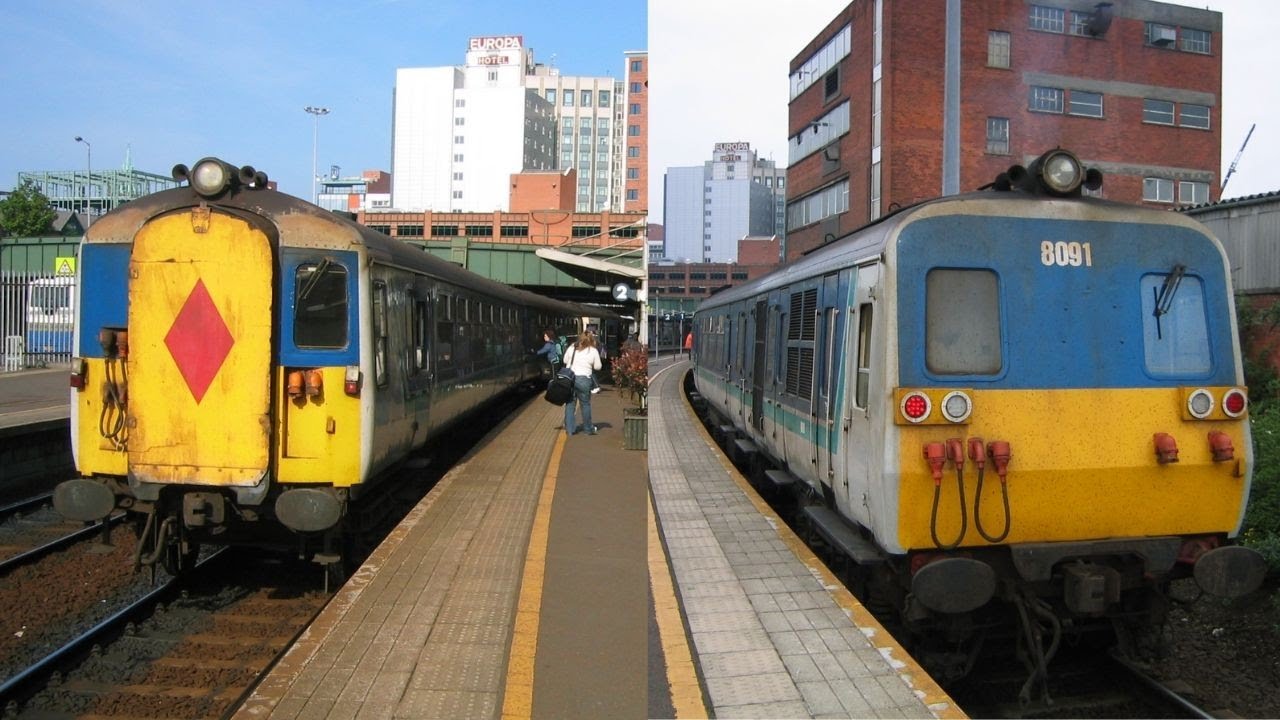 UK: Northern Ireland Railways (NIR) Class 80 'Thumper' DEMUs at Belfast and Portrush