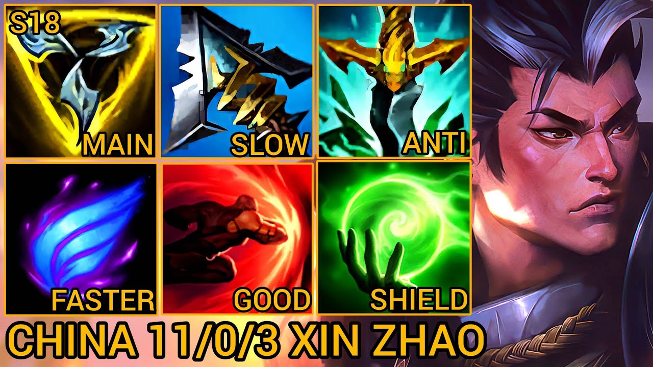 Quadrakills Xin Zhao MVP 11/0/3 - China Server Wild Rift Season 18 New Build Best Tier By Tiarty