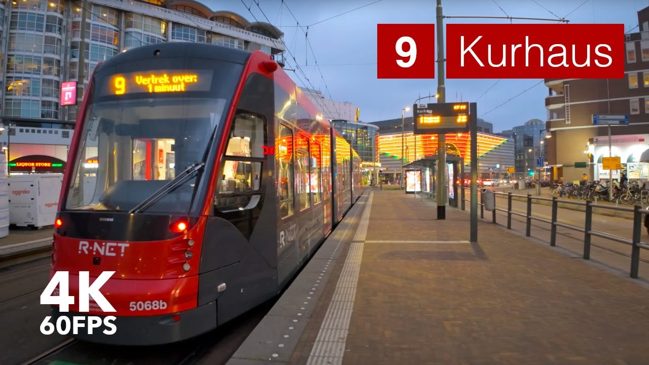Cold autumn day | 🚊 HTM Line 9 | 🇳🇱 The Hague | 4K Tram Cabview | Siemens Avenio