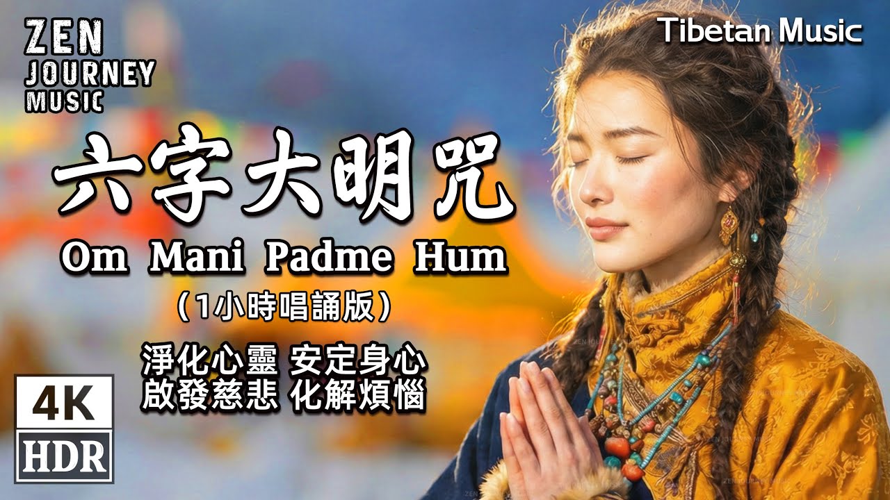 六字大明咒1小時｜唵嘛呢叭咪吽｜西藏靈性氛圍｜菩薩慈光守護、安神舒心、能量提升、深度冥想放鬆｜Tibetan Om Mani Padme Hum Mantra Healing