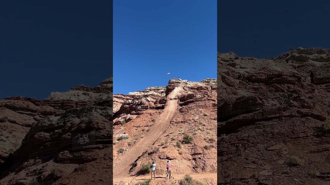 Huge Crash at Red Bull Rampage! The World's Best Mountain Bikers Send It in Utah (he is ok)